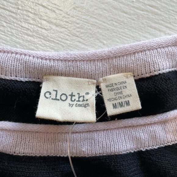 New Cloth by Design Convertible Tie Side Slit Sweater Black Purple Size Medium - Picture 14 of 16